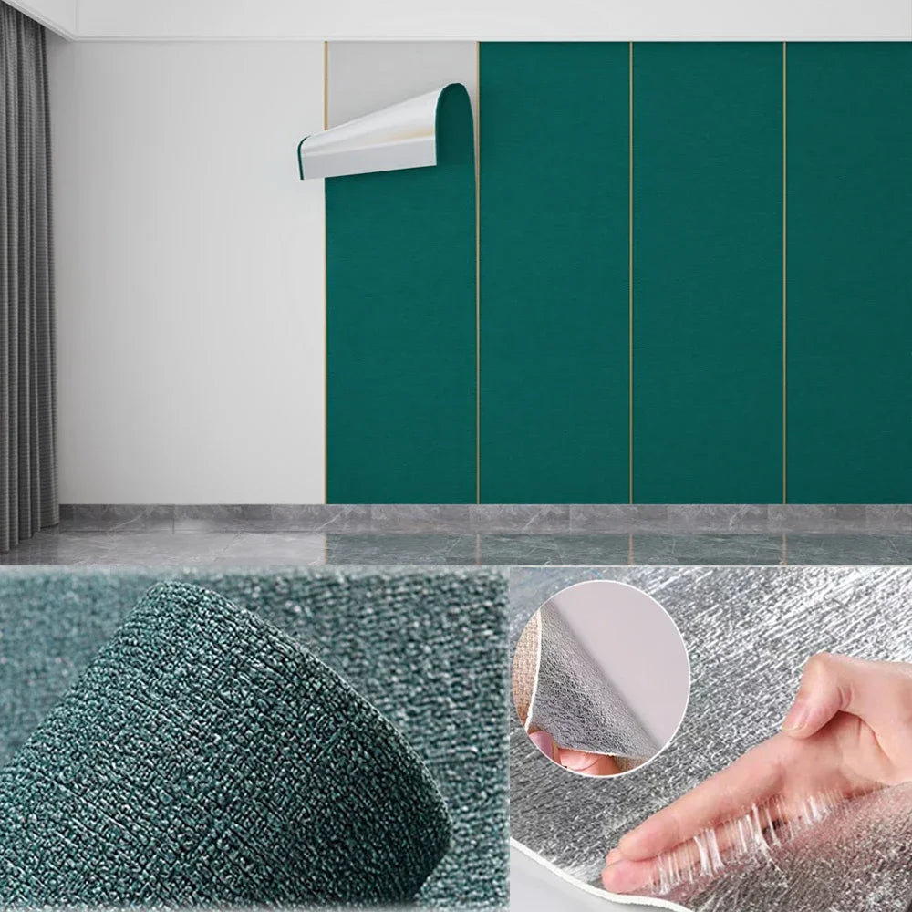 3D Wall Panel Linen Texture Peel-and-Stick Waterproof Wallpaper Home Decor Living Room House Bathroom Decoration Brick Sticker
