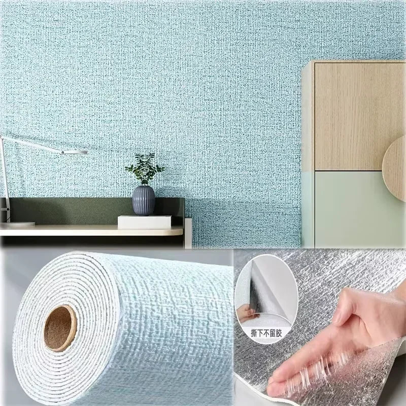 3D Wall Panel Linen Texture Peel-and-Stick Waterproof Wallpaper Home Decor Living Room House Bathroom Decoration Brick Sticker