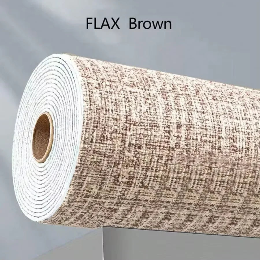 3D Wall Panel Linen Texture Peel-and-Stick Waterproof Wallpaper Home Decor Living Room House Bathroom Decoration Brick Sticker