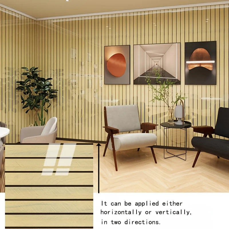 6 pieces of waterproof self-adhesive wallpaper, removable backing with faux tiles, glossy surface suitable for kitchen, bathroom, living room, TV wall - easy to install, damage-free removal, cut as you like
