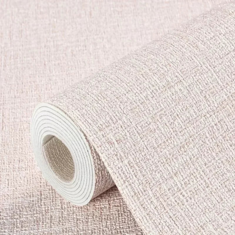 3D Wall Panel Linen Texture Peel-and-Stick Waterproof Wallpaper Home Decor Living Room House Bathroom Decoration Brick Sticker