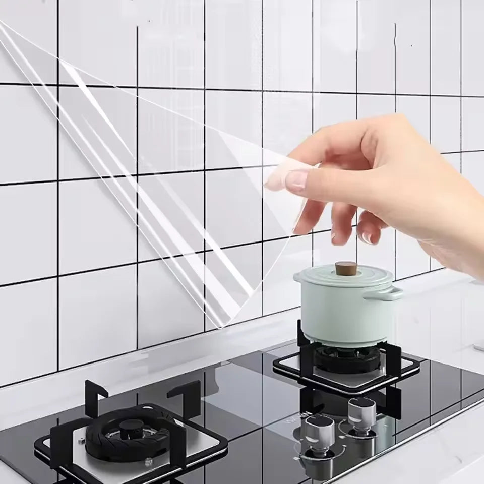 Transparent Wallpaper Decoration Waterproof and Oil Resistant Self-Adhesive Wall Stickers Kitchen and Bedroom Backgrounds