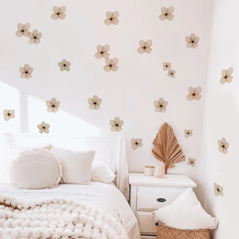 Floral Wall Stickers Boho Nordic Vintage Wall Decals Vinyl Wall Art Decal DIY Home Flower Wall Paper Nursery Home Decor