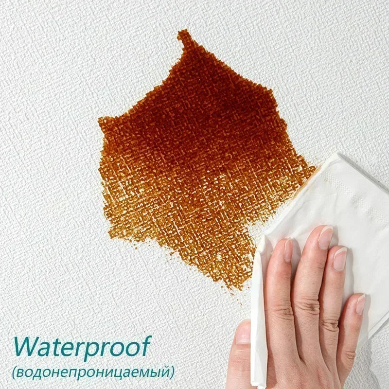 3D Wall Panel Linen Texture Peel-and-Stick Waterproof Wallpaper Home Decor Living Room House Bathroom Decoration Brick Sticker