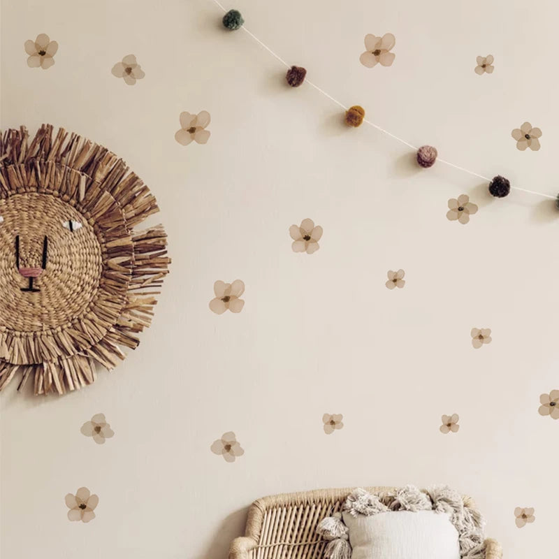 Floral Wall Stickers Boho Nordic Vintage Wall Decals Vinyl Wall Art Decal DIY Home Flower Wall Paper Nursery Home Decor