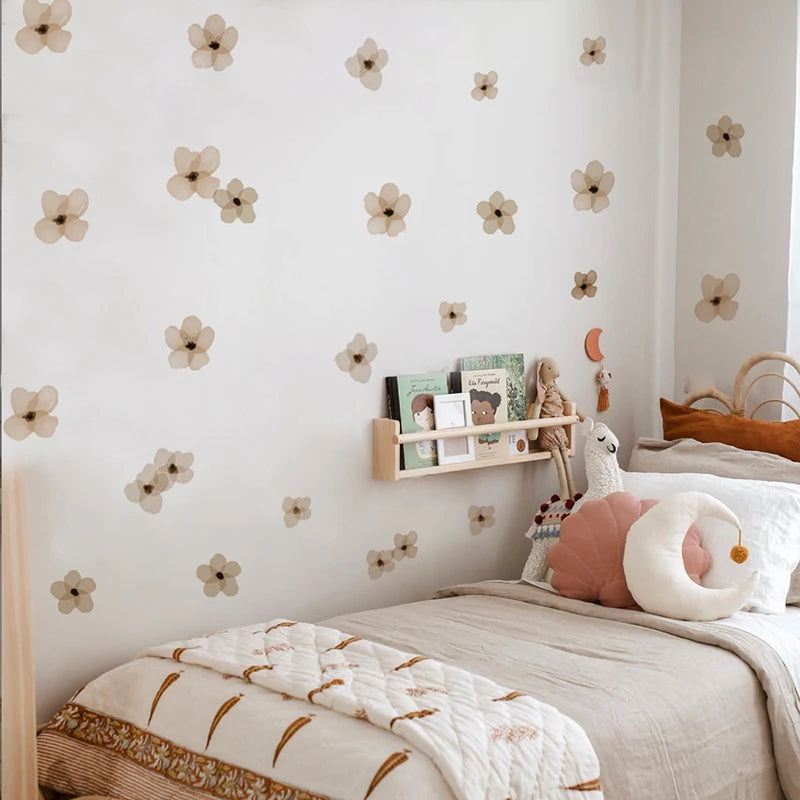 Floral Wall Stickers Boho Nordic Vintage Wall Decals Vinyl Wall Art Decal DIY Home Flower Wall Paper Nursery Home Decor