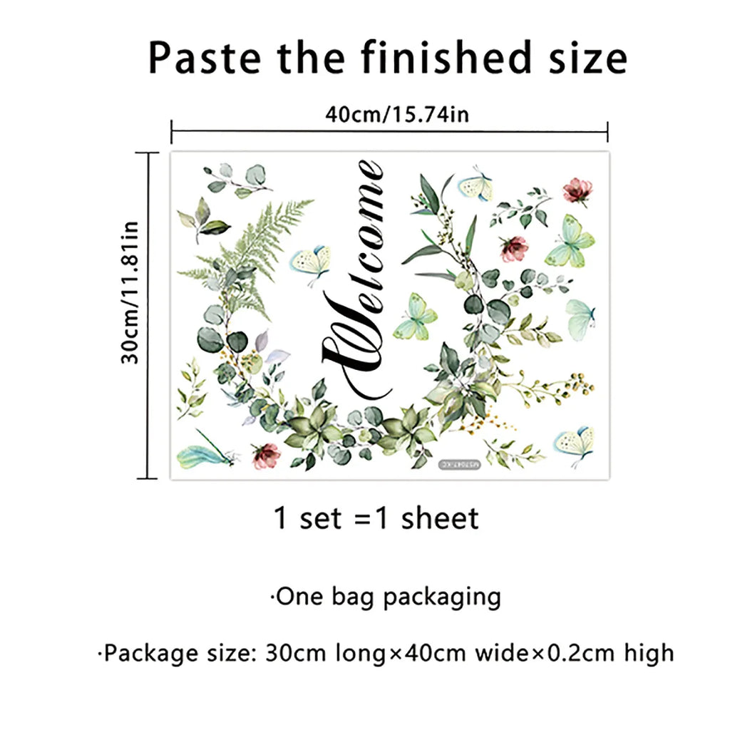 Green Leaves Decorative Vinyl Wall Stickers For Wall Decor Bedroom Accessories Adhesive Wallpaper Furniture Stickers Room Decor